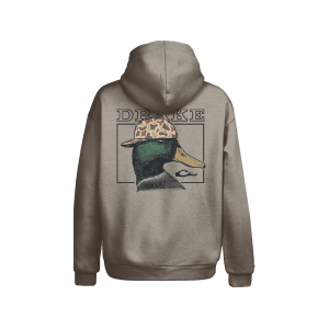 Drake Men's Back Cap Mallard Hoodie Fossil Light Heather Medium - Drake