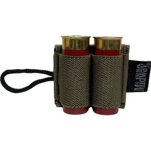 MidwayUSA Shotgun Card with Adhesive Hook & Loop Attachment 2-Round Olive Drab - Midwayusa