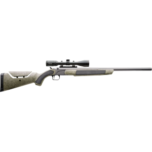 CVA Accura MR-X 50 Caliber Muzzleloading Rifle 26" Threaded Tungsten Barrel OD Green with Black and Gray Webbing Stock with KonusPro 4-12x 44mm Scope - Cva