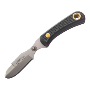 Knives of Alaska Muskrat Fixed Blade Knife 2.25" Caping CPM MagnaCut Bead Blasted Blade SureGrip Handle Black - Knives Of Alaska