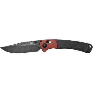 Benchmade Crooked River Pocket Knife 4" Clip Point CPM MagnaCut Black DLC Battlewash Blade Canvas Micarta Handle Black/Copper - Benchmade