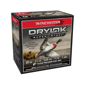 chester Drylok 20 Gauge 2-3/4 #2 Steel Shot 3/4 Oz Case Of 250 (10 Boxes Of 25) Ammo