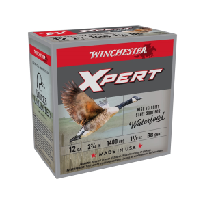 Winchester Xpert High Velocity Waterfowl 12 Gauge Ammo 2-3/4 BB Steel Shot 1-1/8 Oz Box Of 25 chester Xpert High Velocity Waterfowl 12 Gauge 2-3/4 BB Steel Shot 1-1/8 Oz Box Of 25 Ammo
