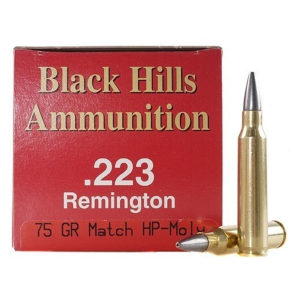 BLACK Hills 223 Remington Ammo 75 Grain Jacketed Hollow Point Case Of 1000 (20 Boxes Of 50) 612710107414 783827