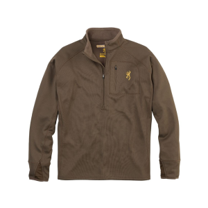 Browning Men's Monroe Quarter Zip Shirt Major Brown Large - Browning