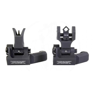 Troy Industries Offset Flip-Up Battle Sight Set M4-Style Front, Dioptic Rear AR-15 Aluminum Black