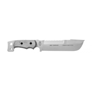 TOPS Knives M4X Punisher Fixed Blade Knife 8.5" Drop Point 1095 Tactical Gray Blade Linen Micarta Handle Black - Tops Knives