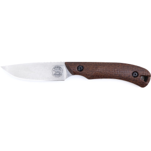 White River Knives Smith & Sons Axiom Fixed Blade Knife 2.88" Drop Point CPM MagnaCut Stonewashed Blade Burlap Micarta Handle Brown - White River Knives