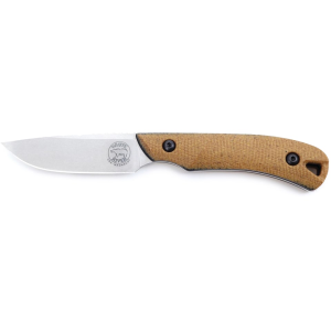 White River Knives Smith & Sons Axiom Fixed Blade Knife 2.88" Drop Point CPM MagnaCut Stonewashed Blade Canvas Micarta Handle Natural - White River Knives