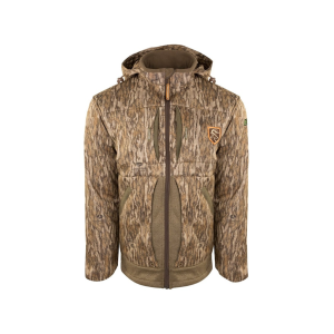 Drake Men's Non-Typical Heavyweight Stand Hunter's Silencer Jacket Mossy Oak Bottomland 2XL - Drake