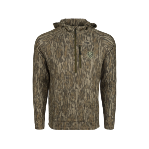 Drake Men's Non-Typical Bowhunters Grid Fleece Breathelite Half Zip Hoodie Mossy Oak Bottomland XL - Drake