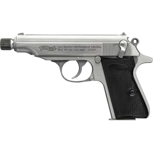 Walther PP SD 32 ACP Pistol 3.9" Threaded Barrel 8+1 Round Stainless Slide Black Grip Stainless Frame - Walther