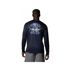 Columbia Men's Terminal Tackle PFG Tarpon Rise Shirt Collegiate Navy/Marlin Rise 2XL - Columbia