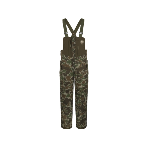 Drake Men's Non Typical Standstill Windproof Bibs Old School Green Camo XL - Drake