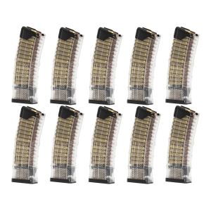 LANCER SYSTEMS L5 AWM Advanced Warfighter Magazine AR-15 223 Remington, 5.56x45mm 30-Round Polymer Translucent Clear 10PK