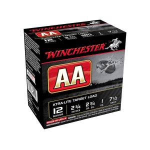 Winchester AA Xtra-Lite Target 12 Gauge Ammo 2-3/4" #7-1/2 Lead Shot 1 oz Case of 250 (10 Boxes of 25) - Winchester