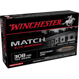 chester Match Elite Marksman 308 Winchester 169 Grain Sierra MatchKing Jacketed Hollow Point Case Of 200 (10 Boxes Of 20) Ammo