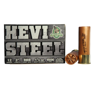 i-Shot Hevi-Steel Waterfowl 12 Gauge 3 BBB Steel Shot 1-1/4 Oz Box Of 25 Ammo