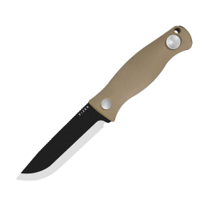 Kizer Polaris Fixed Blade Knife 4.23" Drop Point 1095 Black Blade G-10 Handle Tan - Kizer