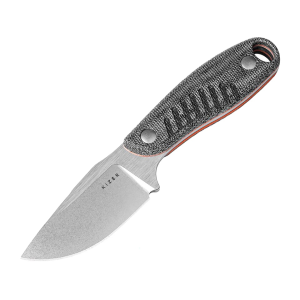 Kizer Hare Fixed Blade Knife 3.13" Drop Point Nitro-V Stonewashed Blade Canvas Micarta Handle Black - Kizer