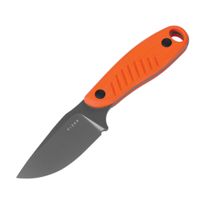 Kizer Hare Fixed Blade Knife 3.13" Drop Point D2 Gray PVD Blade G-10 Handle Orange - Kizer