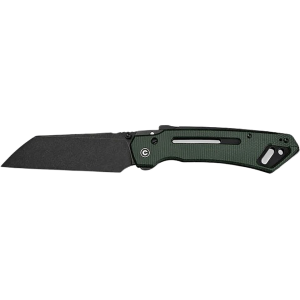 CIVIVI Buster FG Pocket Knife 4.2" Sheepsfoot Nitro-V Black Stonewash Blade Micarta Handle Green - Civivi