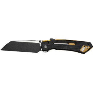 CIVIVI Buster FG Pocket Knife 4.2" Sheepsfoot Nitro-V Black Stonewash Blade G-10 Handle Black - Civivi