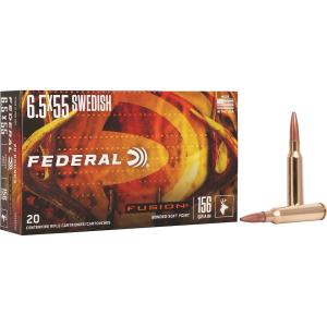 eral Premium Fusion 6.5x55mm Swedish Mauser 156 Grain Bonded Jacketed Soft Point Box Of 20 Ammo