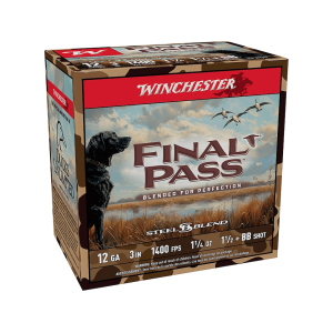 Winchester Final Pass 12 Gauge Ammo 3 BB And #1-1/2 Steel Shot 1-1/4 Oz Case Of 250 (10 Boxes Of 25) chester Final Pass 12 Gauge 3 BB And #1-1/2 Steel Shot 1-1/4 Oz Case Of 250 (10 Boxes Of 25) Ammo