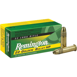 Remington Golden Bullet 22LR Ammo 36 Grain Plated Hollow Point Case of 5000 (100 Boxes of 50) - Remington