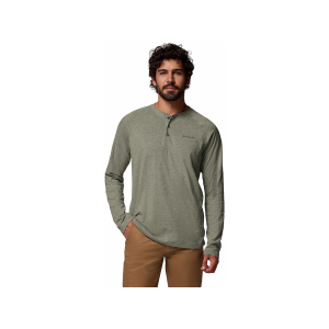 Columbia Men's Thistletown Hills Henley Shirt Stone Green Heather Medium - Columbia