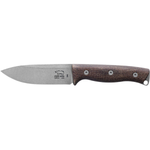 White River Knives Ursus 45 Fixed Blade Knife 4.5" Drop Point CPM S35VN Stonewashed Blade Burlap Micarta Handle Natural - White River Knives