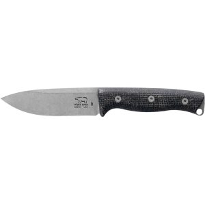 White River Knives Ursus 45 Fixed Blade Knife 4.5" Drop Point CPM S35VN Stonewashed Blade Burlap Micarta Handle Black - White River Knives