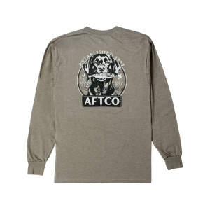 AFTCO Men's On The Road Long Sleeve T Shirt Bungee Cord Heather Medium