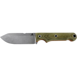 White River Knives Firecraft 4 Fixed Blade Knife 4" Drop Point CPM S35VN Stonewashed Blade Micarta Handle Green - White River Knives