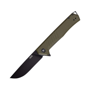 Tekto Knives F1 Alpha Pocket Knife 3.1" Drop Point D2 Black Titanium Blade G-10 Handle Olive Drab - Tekto Knives