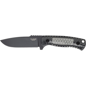 KA-BAR Cool Name Fixed Blade Knife 4.25" Drop Point 1095 Cro-Van Black Blade Polycarbonate/VersaFlex Handle Gray - Ka-Bar