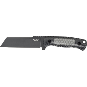 KA-BAR Cool Name Fixed Blade Knife 4.62" Sheepsfoot 1095 Cro-Van Black Blade Polycarbonate/VersaFlex Handle Gray - Ka-Bar