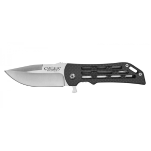 Camillus Dominator II Pocket Knife 3" Drop Point VG-10 Satin Blade Carbon Fiber Handle Black - Camillus