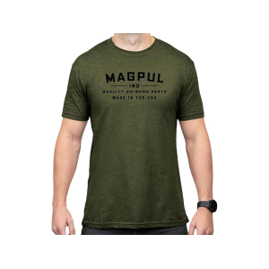 MAGPUL Men's Go Bang Parts CVC Short Sleeve Crew Neck T Shirt Olive Drab Heather Large