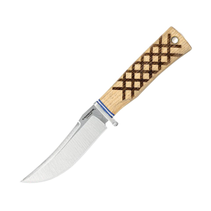 Condor Knives Woodspirit Hiker Fixed Blade Knife 4.13" Upswept Sandvik 14C28N Satin Blade American Hickory Handle Hickory - Condor Knives