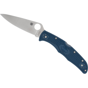 Spyderco Endura 4 Lightweight Pocket Knife 3.8" Drop Point CPM-SPY27 Satin Blade Fiberglass Reinforced Nylon (FRN) Handle Blue - Spyderco