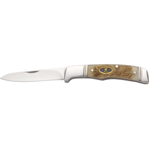 Browning Joint Venture Sheep Horn Pocket Knife 2.875" Drop Point 8Cr13MoV Stainless Stainless Blade Sheep Horn Handle Bone - Browning