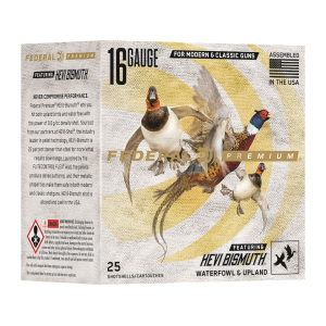 eral Premium Hevi-Bismuth 16 Gauge 2-3/4 #4 Bismuth Shot 1-1/8 Oz Case Of 250 (10 Boxes Of 25) Ammo