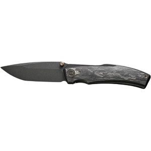 WE Knife Swordfin Pocket Knife 3.28" Drop Point CPM 20CV Black Stonewash Blade Shredded Carbon Fiber Handle Carbon Fiber - We Knife