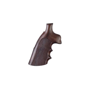 Hogue Fancy Hardwood Conversion Grips with Finger Grooves for S&W K, L-Frame Round to Square Butt Checkered Rosewood - Hogue
