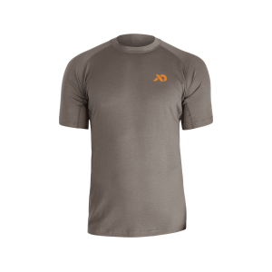 First Lite Men's Wick Short Sleeve Crew Top Walnut MTWSCWN Top, Medium - first lite