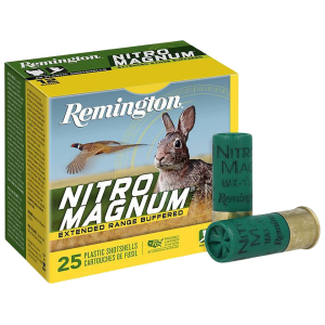 Remington Nitro Magnum 12 Gauge Ammo 2-3/4 #4 Lead Shot 1-1/2 Oz Box Of 25 ington Nitro Magnum 12 Gauge 2-3/4 #4 Lead Shot 1-1/2 Oz Box Of 25 Ammo