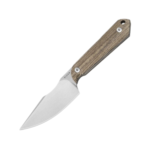 Kizer Harpoon Mini Fixed Blade Knife 3" Drop Point AEB-L Stonewashed Blade Canvas Micarta Handle Natural - Kizer