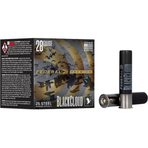 Federal Premium Black Cloud Waterfowl 28 Gauge Ammo 3 #4 Steel Shot 3/4 Oz Case Of 250 (10 Boxes Of 25) eral Premium Black Cloud Waterfowl 28 Gauge 3 #4 Steel Shot 3/4 Oz Case Of 250 (10 Boxes Of 25) Ammo